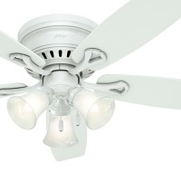 Hunter Fan 52" White Finish Low Profile Ceiling Fan with Swirled Marble Glass Light Kit (Certified Refurbished) - B01L2UBY5Q